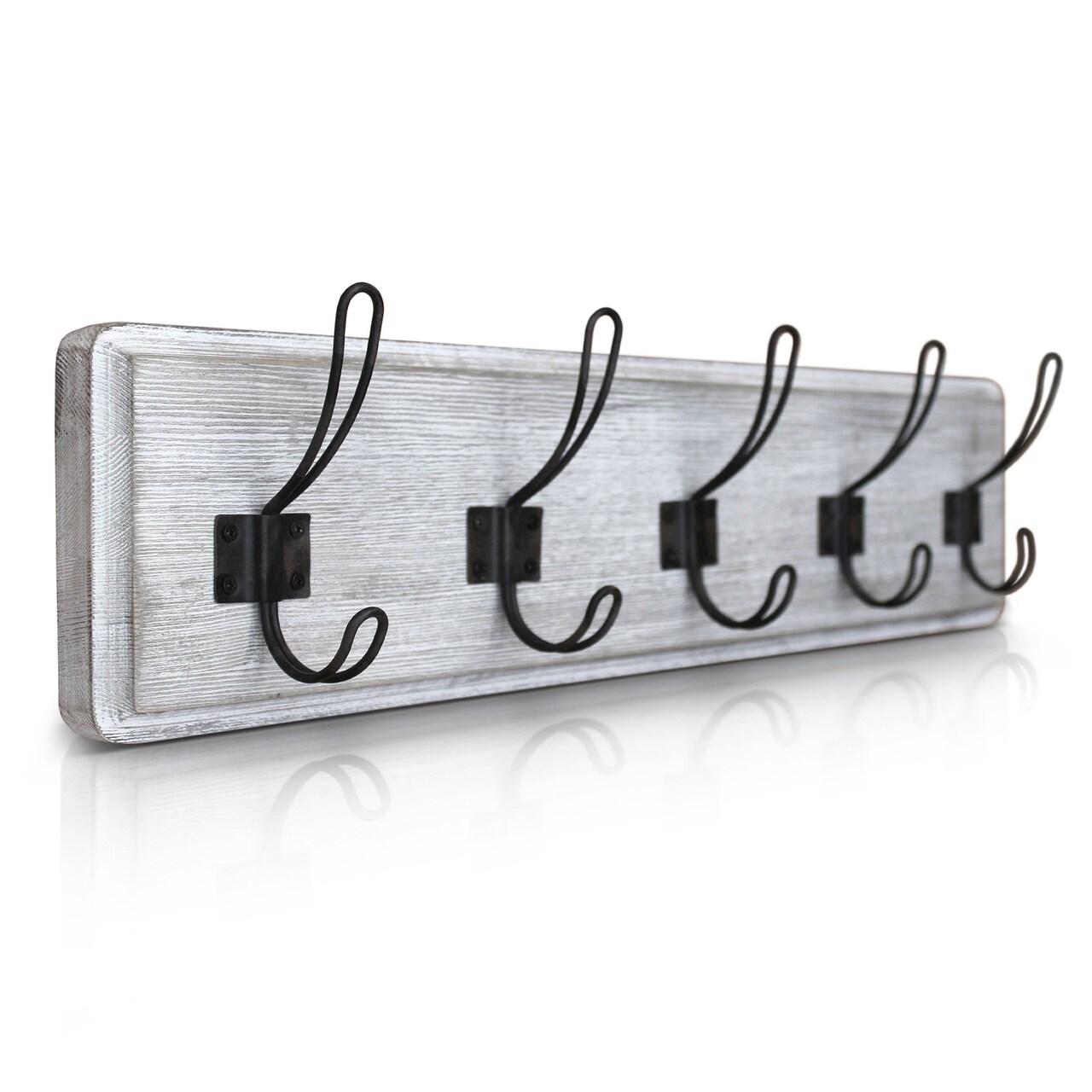 HBCY Creations Rustic Coat Rack with Hooks -Wall Mount Coat Rack - Solid Pine Wood Entryway Hanger - Farmhouse Coat Rack for Kitchen, Bedroom